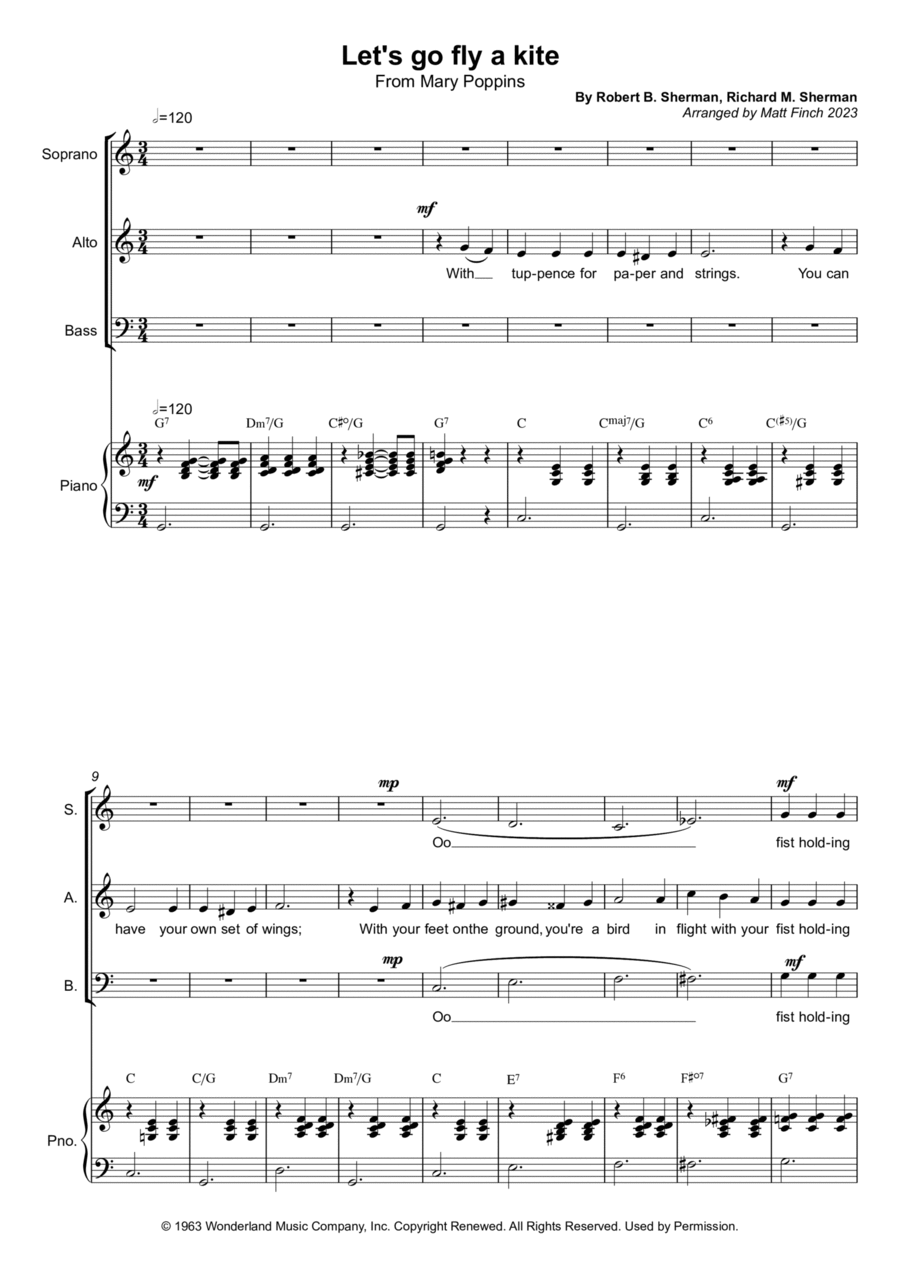 Let's Go Fly a Kite Let's Go Fly a Kite 3-Part scores gallery preview page 1