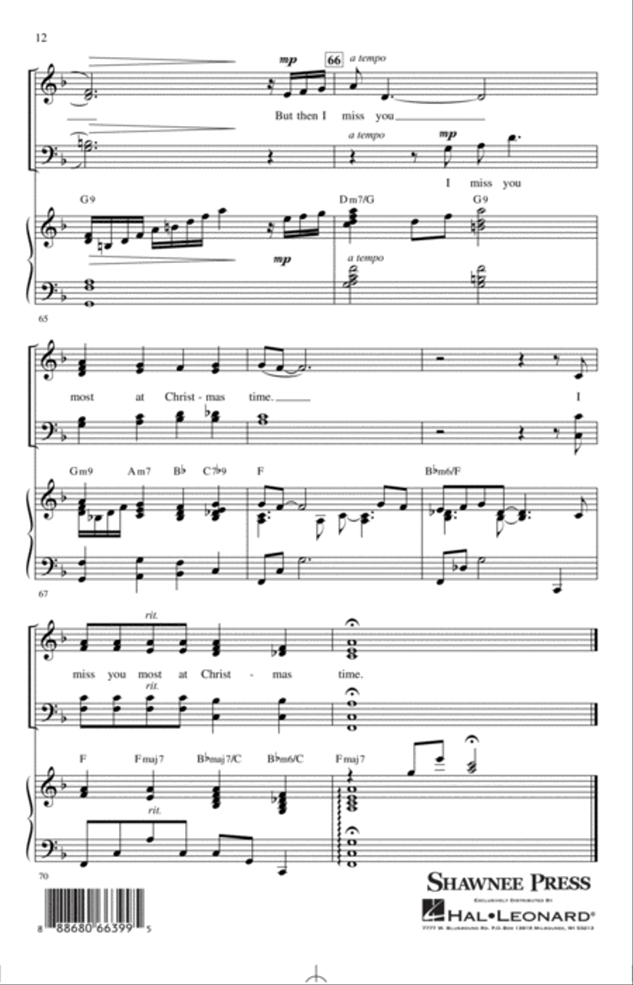Miss You Most At Christmas Time 4-Part scores gallery preview page 11