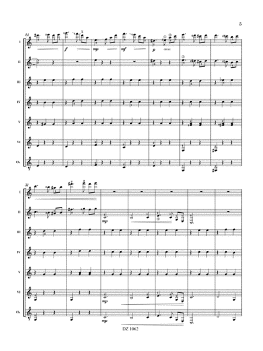 Valse noble Guitar Ensemble scores gallery preview page 5