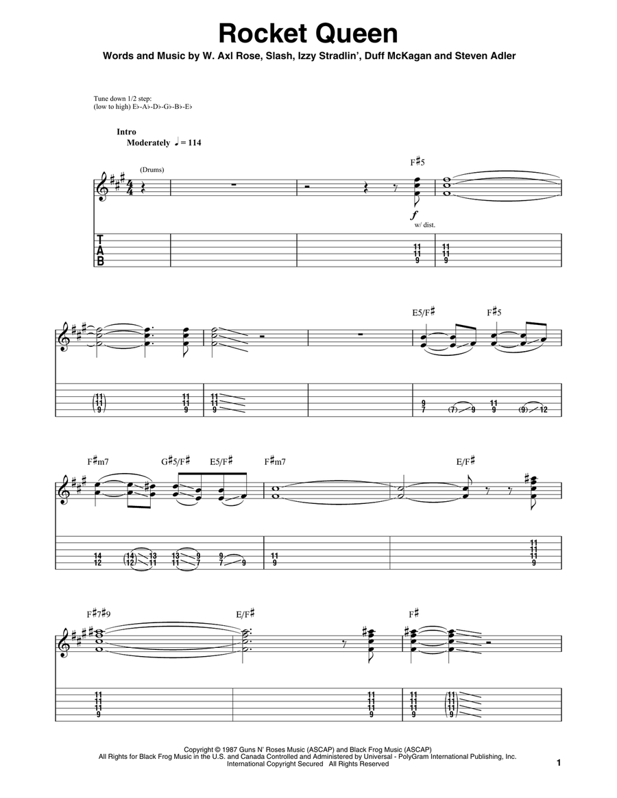 Rocket Queen Acoustic Guitar scores gallery preview page 1