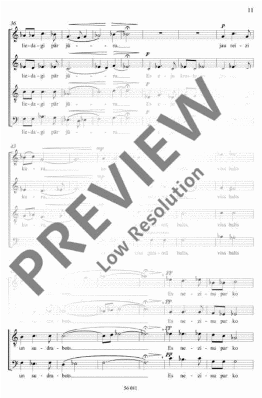 Mīlas dziesmas A Cappella scores gallery preview page 12