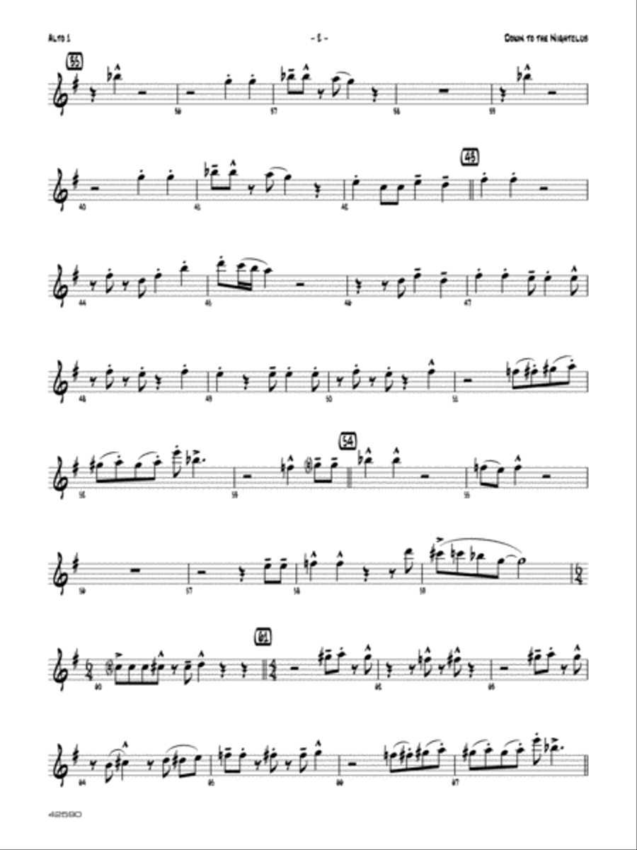 Down to the Nightclub: E-flat Alto Saxophone Jazz Ensemble scores gallery preview page 2