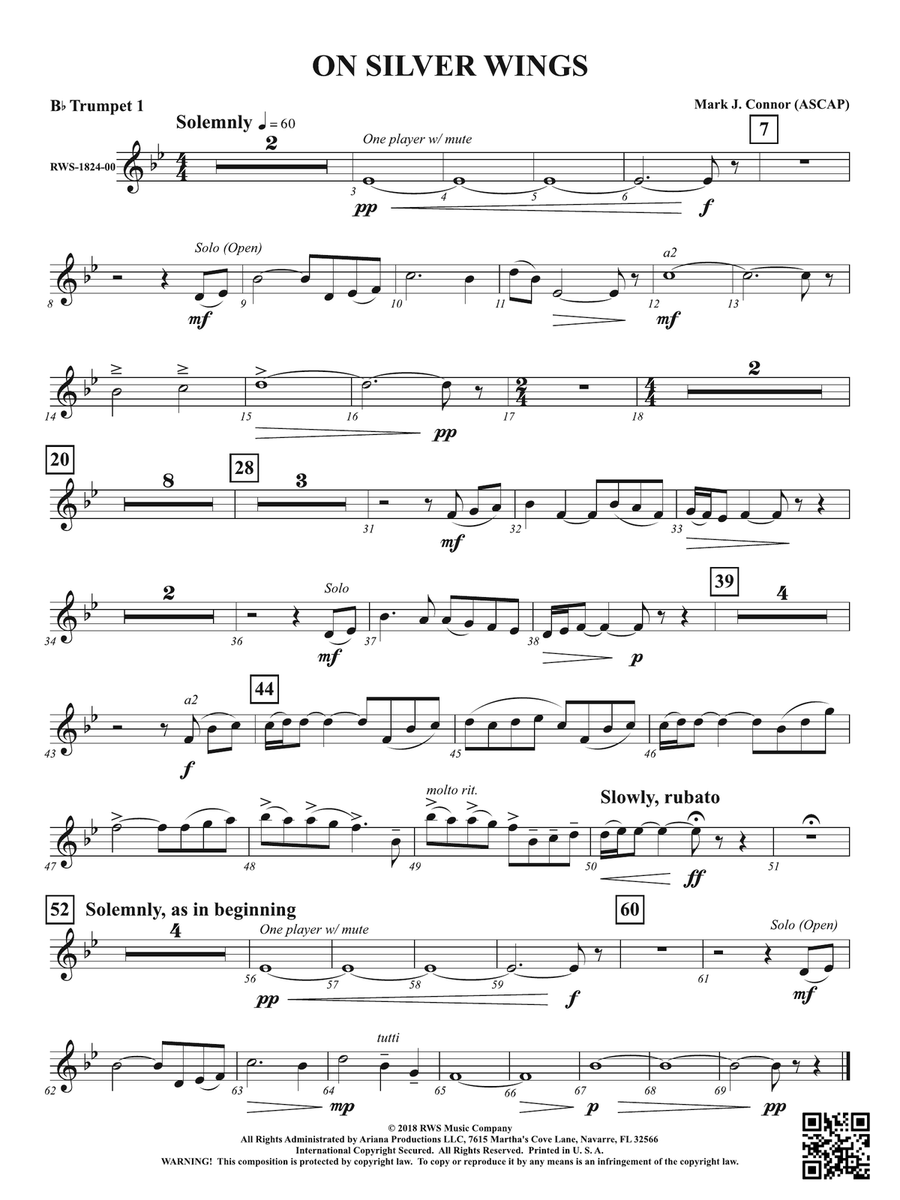On Silver Wings: 1st B-flat Trumpet B-Flat Trumpet scores gallery preview page 1