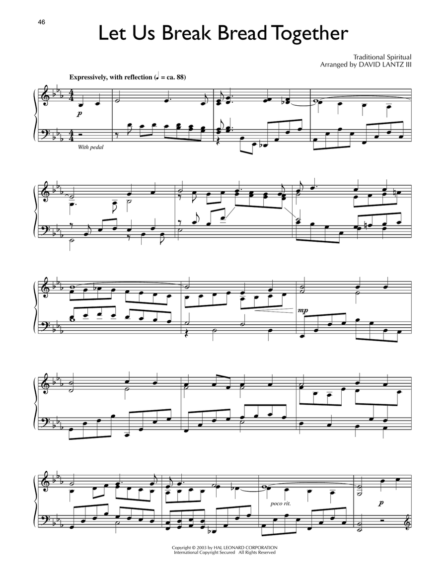 Let Us Break Bread Together (arr. David Lantz III) Piano Solo scores gallery preview page 1