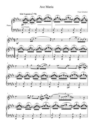 Book cover for Franz Schubert - Ave Maria (Violin Solo) - E Key