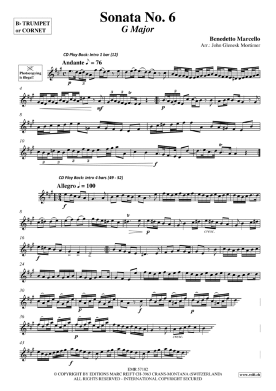 Sonata No. 6 Cornet scores gallery preview page 3