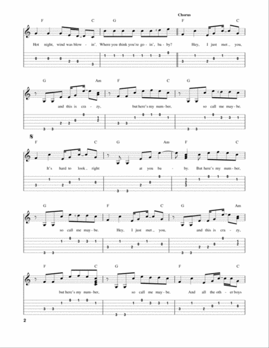 Call Me Maybe Call Me Maybe Acoustic Guitar scores gallery preview page 2
