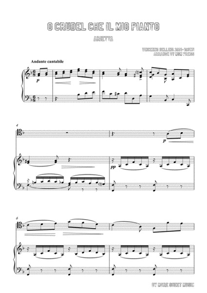 Bellini-O crudel che il mio pianto in,for Cello and Piano image number null