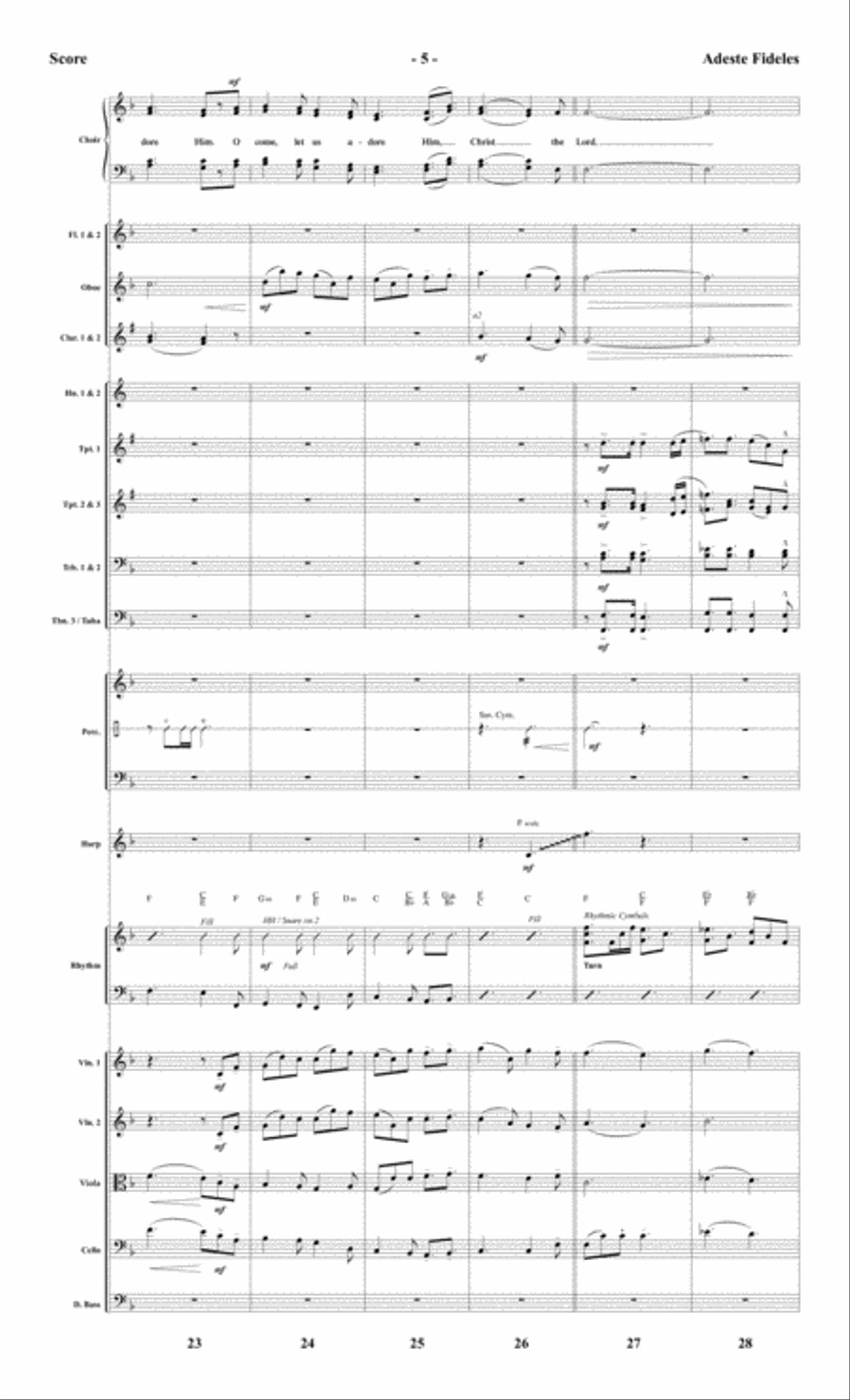 Adeste Fideles - Orchestral Score and Parts Choir scores gallery preview page 7