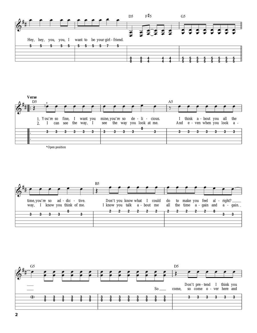 Girlfriend Girlfriend Acoustic Guitar scores gallery preview page 2