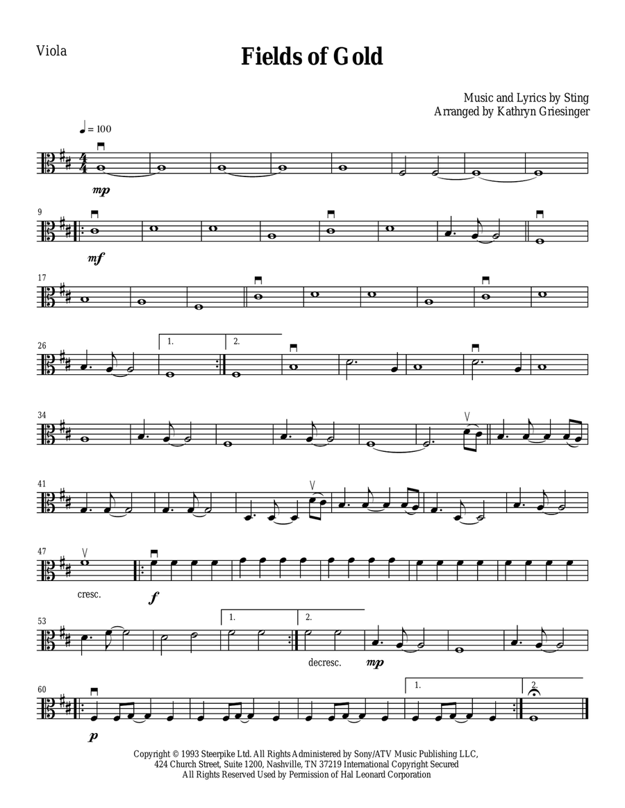 Fields Of Gold String Quartet scores gallery preview page 5