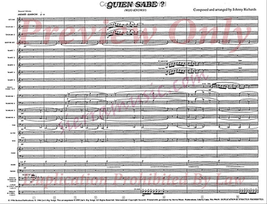 Quien Sabe? (Who Knows?) Jazz Ensemble scores gallery preview page 2