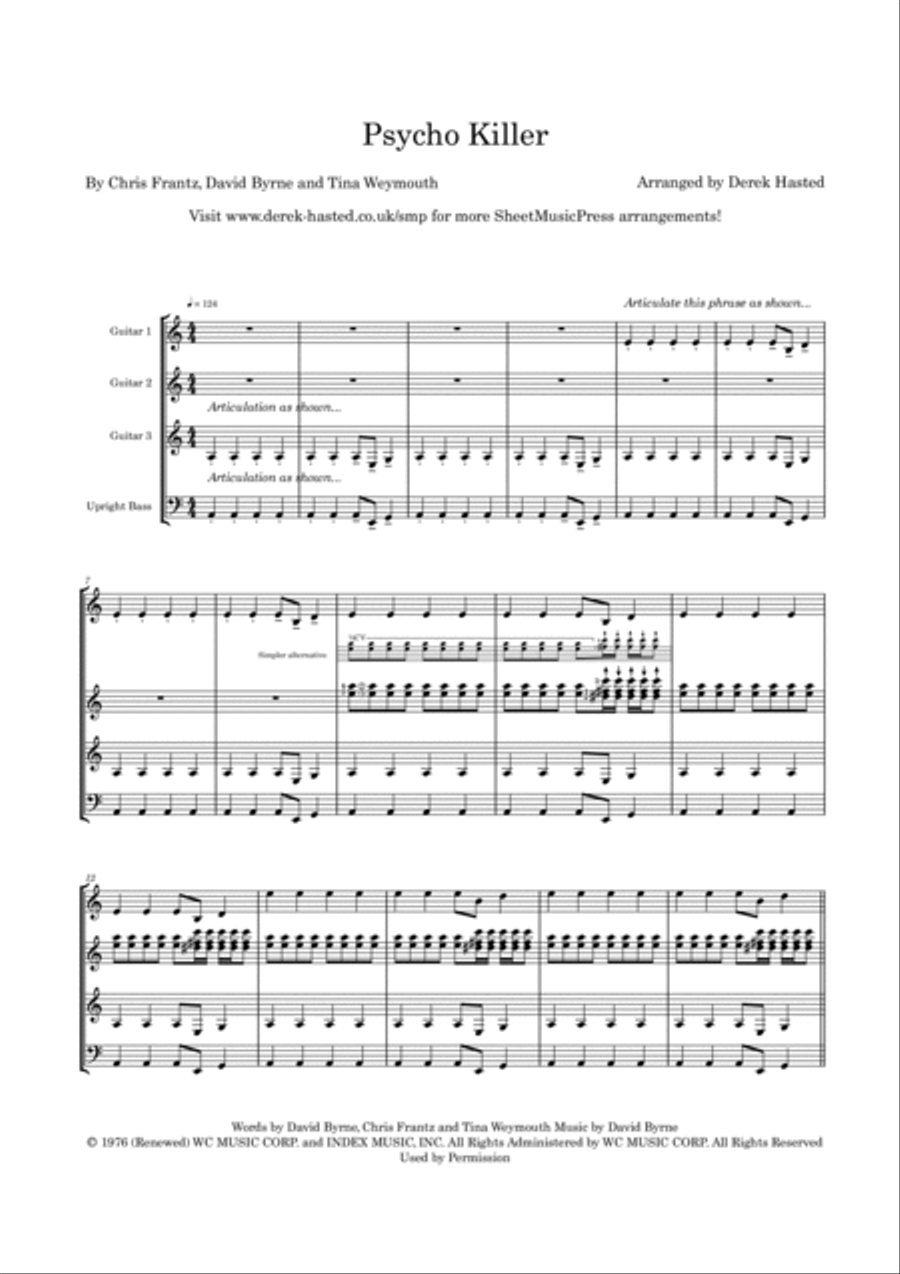 Psycho Killer A Cappella scores gallery preview page 4