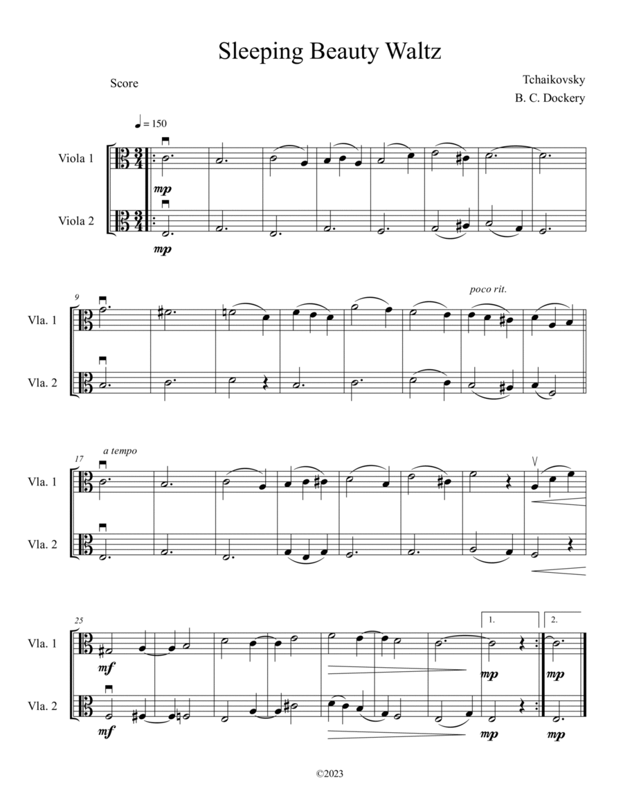 Sleeping Beauty Waltz (Viola Duet) image number null