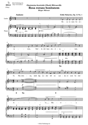 Rosa rorans bonitatem, Op. 32 No. 1 (Original key. A-flat Major)