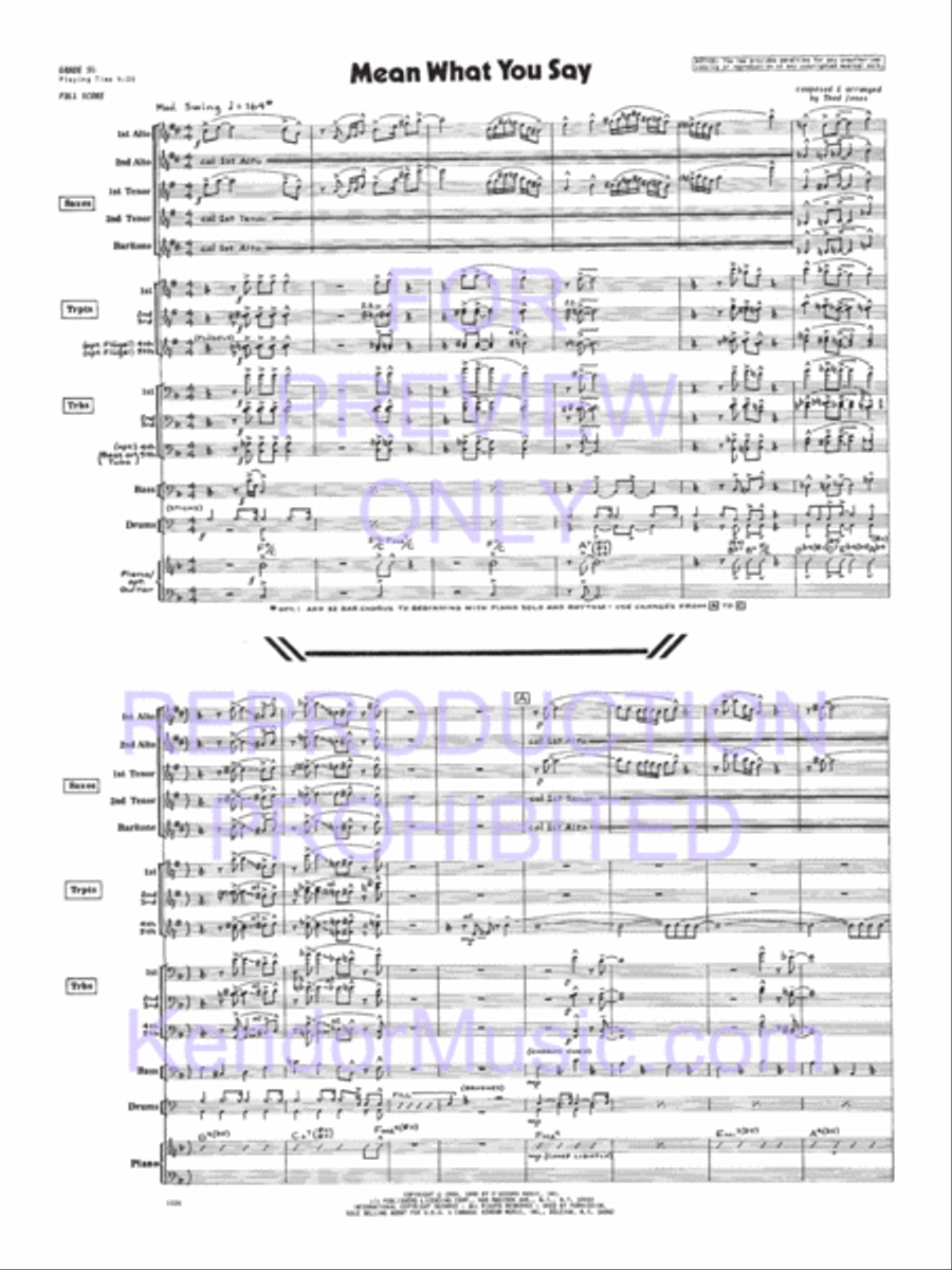 Mean What You Say Jazz Ensemble scores gallery preview page 2
