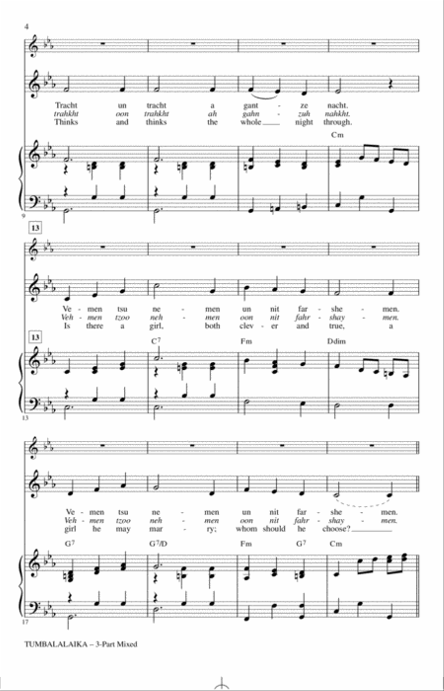 Tumbalalaika 3-Part scores gallery preview page 2
