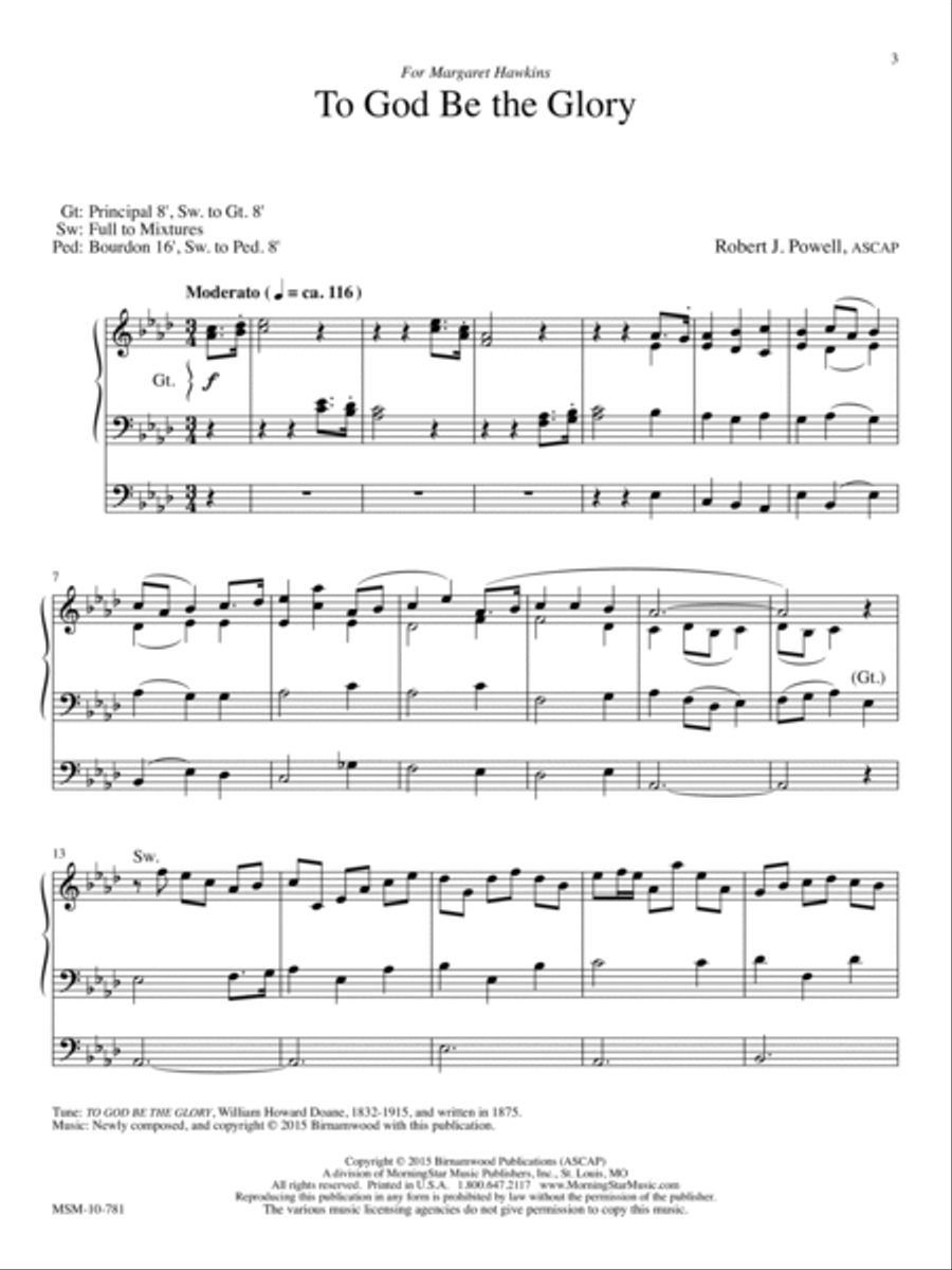 Three Postludes on Gospel Hymns, Set 1 Organ scores gallery preview page 3