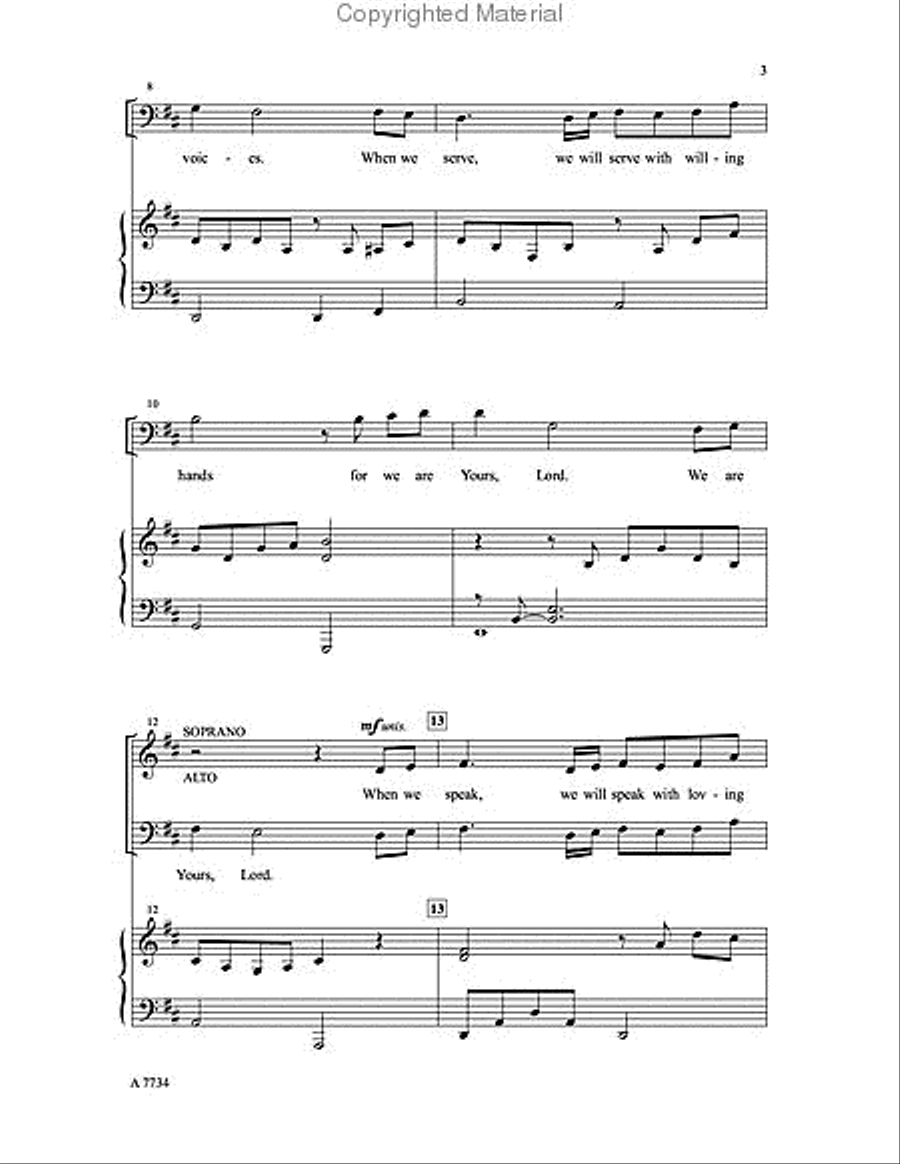 We Are Yours, Lord We Are Yours, Lord 4-Part scores gallery preview page 3