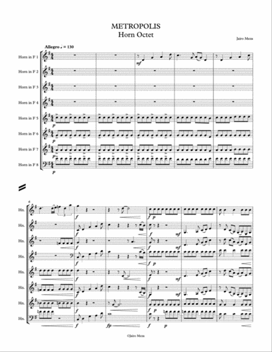 Metropolis-Horn Octet Brass Ensemble scores gallery preview page 1