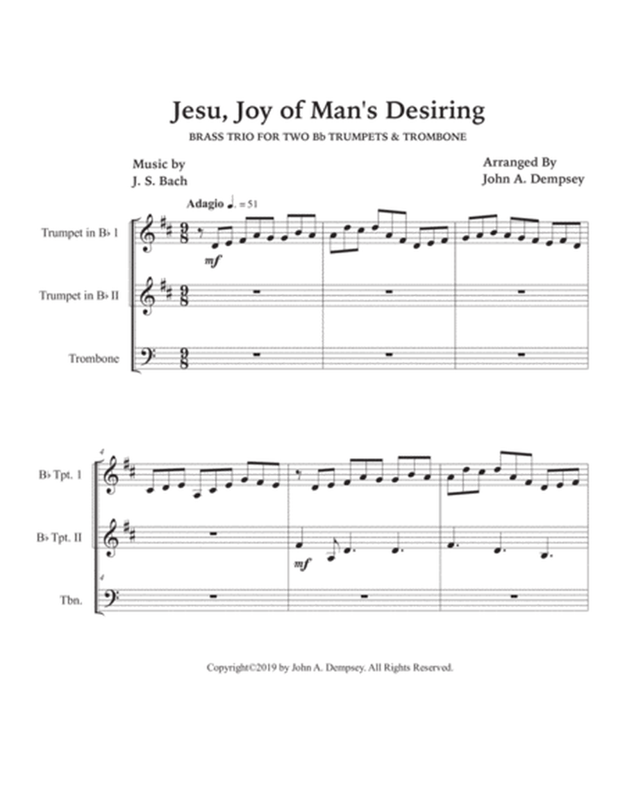 Jesu, Joy of Man's Desiring (Brass Trio for Two Trumpets and Trombone) image number null