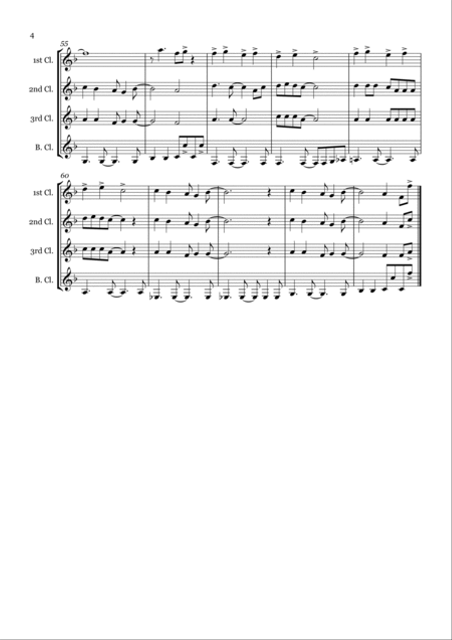 Underneath The Tree Clarinet Quartet scores gallery preview page 4