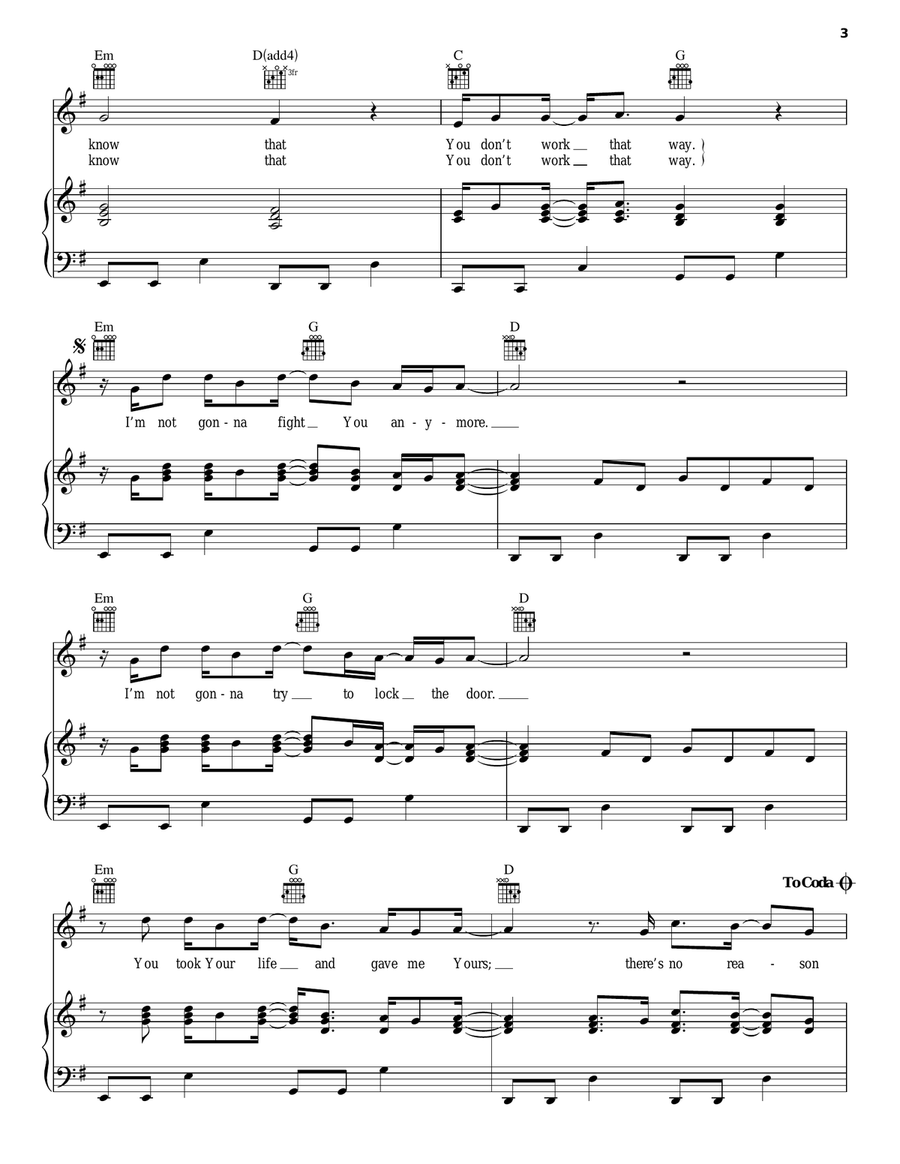 Trust You Piano, Vocal, Guitar scores gallery preview page 3