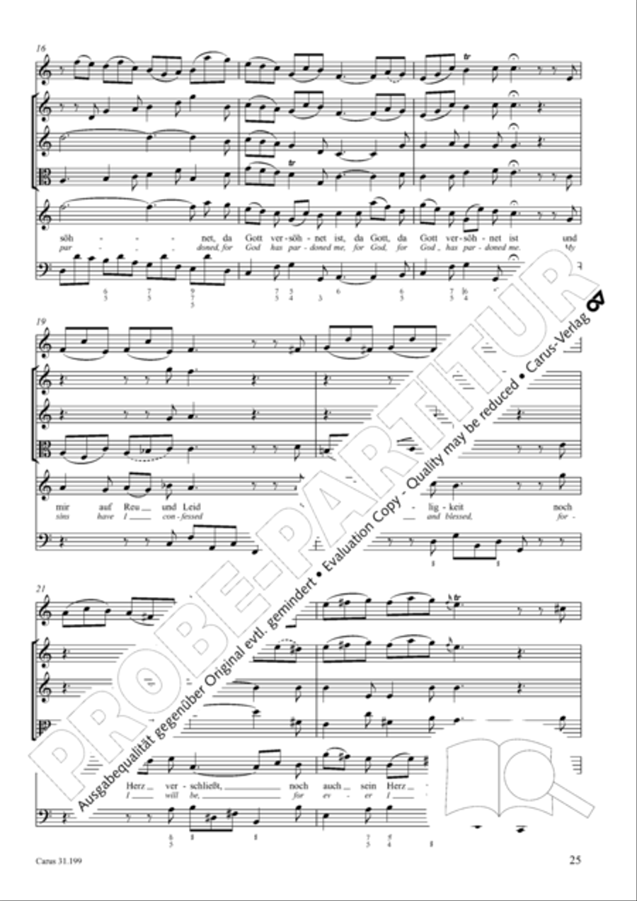 My heart is bathed in blood (Mein Herze schwimmt im Blut) Piccolo scores gallery preview page 26