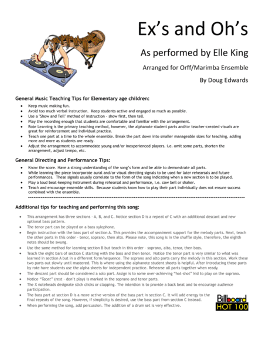 Ex's & Oh's Percussion Ensemble scores gallery preview page 2