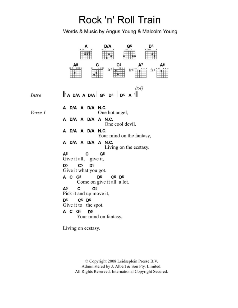 Rock 'N' Roll Train Rock 'N' Roll Train Acoustic Guitar scores gallery preview page 1