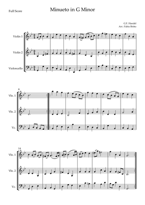 Minueto in G Minor (G.F. Handel) for String Trio