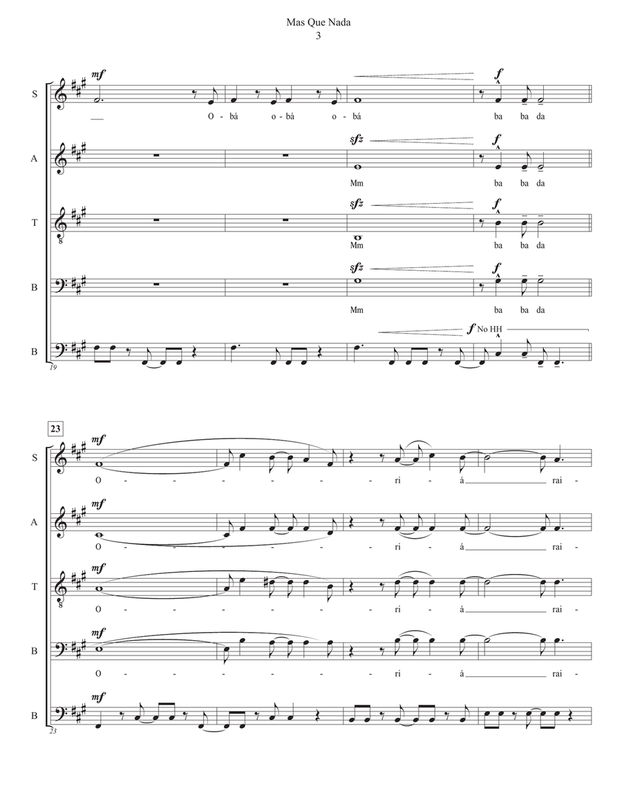 Mas Que Nada 4-Part scores gallery preview page 3