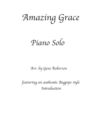 Amazing Grace Piano Solo with Bagpipe Intro