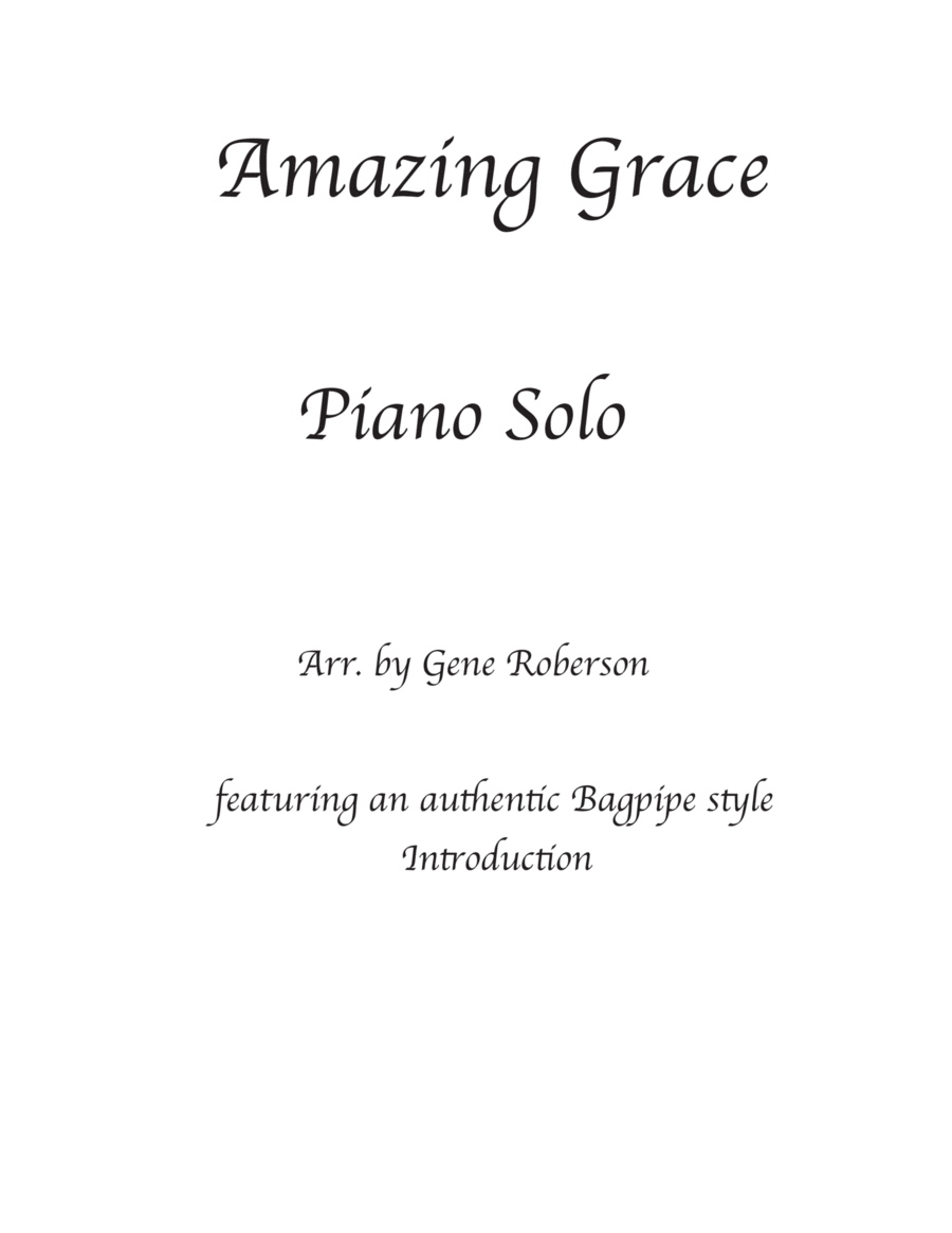 Book cover for Amazing Grace Piano Solo with Bagpipe Intro