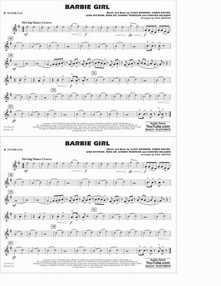 Barbie Girl (arr. Paul Murtha) - Bb Tenor Sax