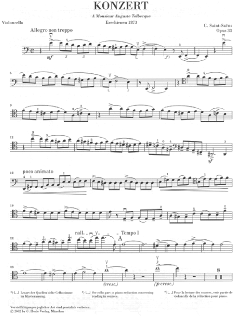Concerto for Violoncello and Orchestra A Minor Op. 33, No. 1 Piano Accompaniment scores gallery preview page 5