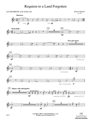 Requiem to a Land Forgotten: (wp) 2nd B-flat Trombone T.C.