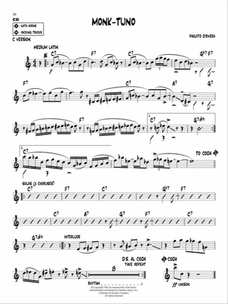 Paquito D'Rivera - Latin Jazz C Instrument scores gallery preview page 6