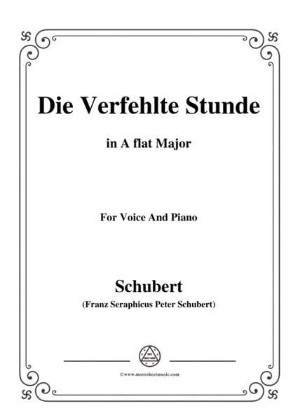 Schubert-Die Verfehlte Stunde,in A flat Major,for Voice&Piano image number null