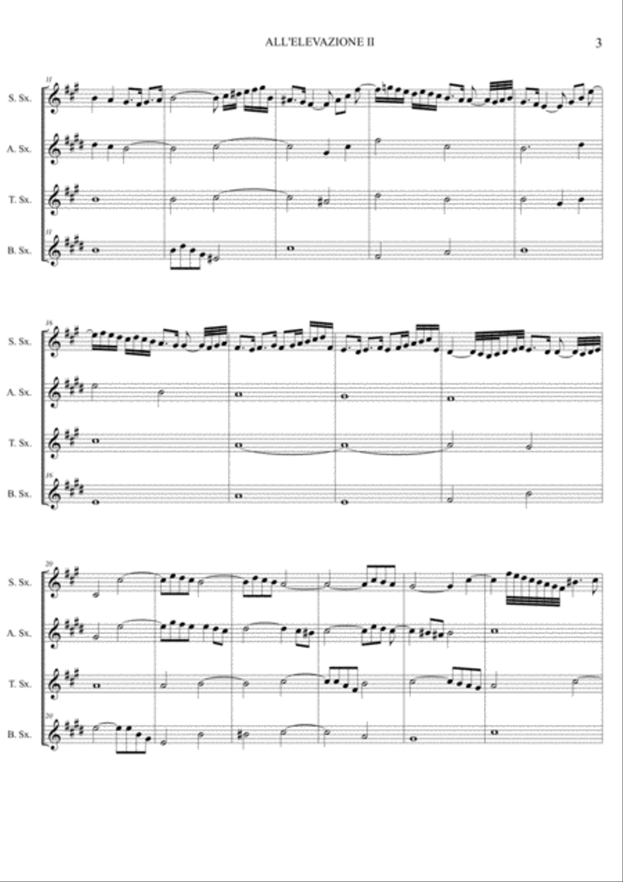 TOCCATA ALL'ELEVAZIONE II in C Maior - D. Zipoli - From Sonate d Woodwind Quartet scores gallery preview page 3