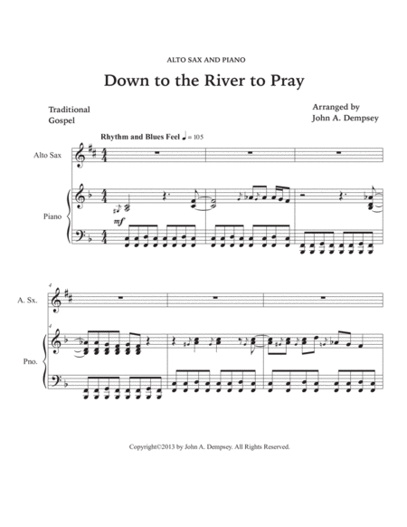 Down to the River to Pray (Alto Sax and Piano) image number null