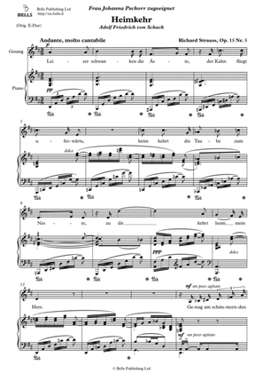 Heimkehr, Op. 15 No. 5 (D Major)