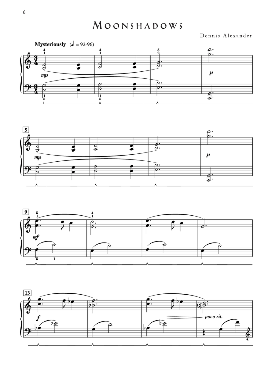 Moonshadows - Piano Solo Piano Solo scores gallery preview page 1
