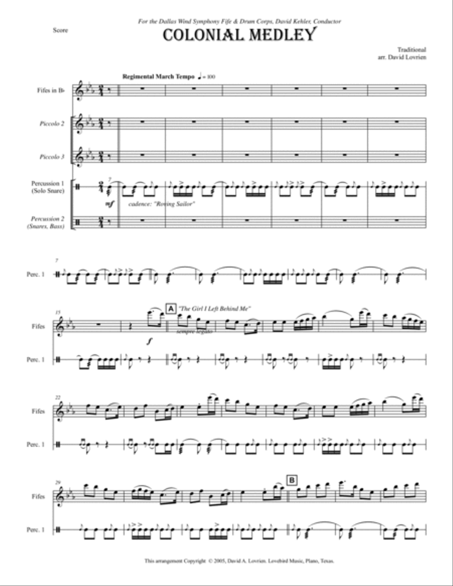 Colonial Fife & Drum Medley Piccolo scores gallery preview page 15