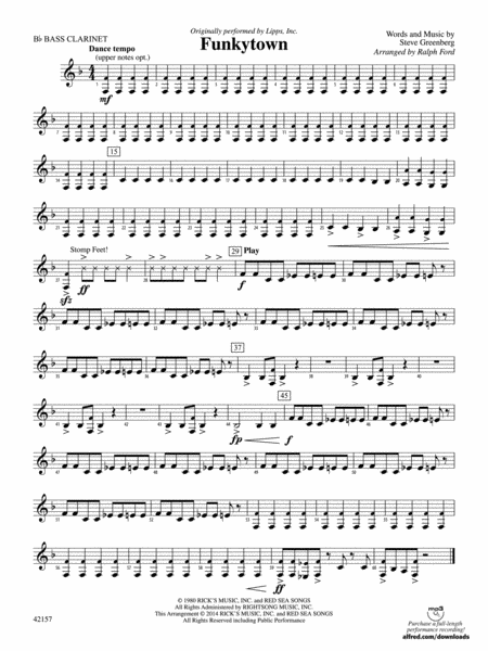 Funkytown: B-flat Bass Clarinet
