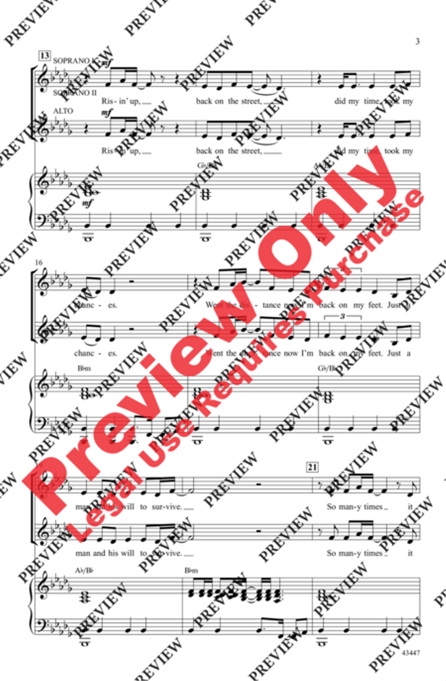 Eye of the Tiger Women's Choir scores gallery preview page 3