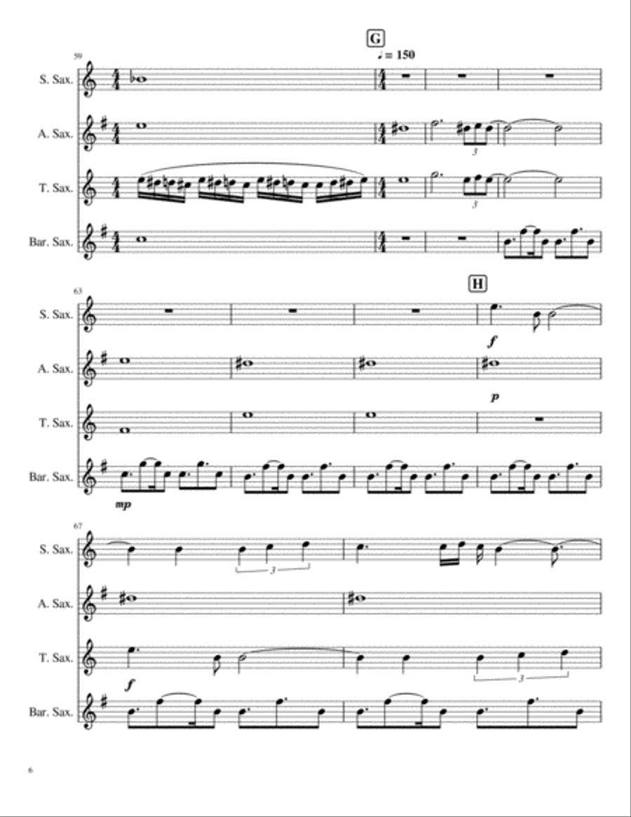 Tango Rosa Salvaje Woodwind Quartet scores gallery preview page 6