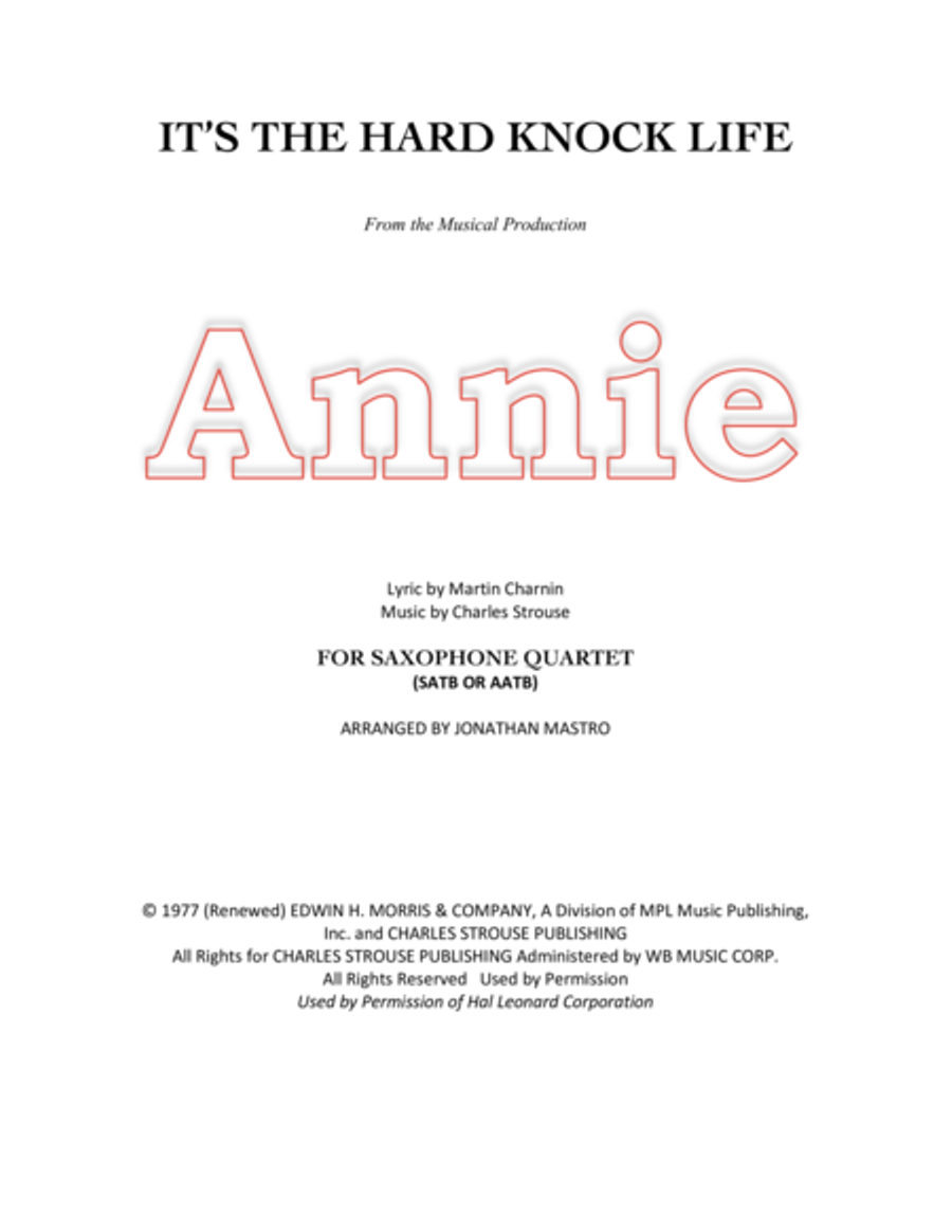 It's The Hard-Knock Life Woodwind Quintet scores gallery preview page 1