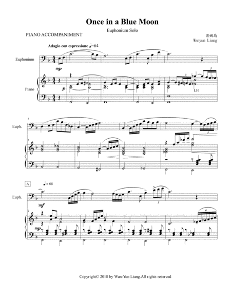 Once in a Blue Moon-for Solo Euphonium and Piano image number null