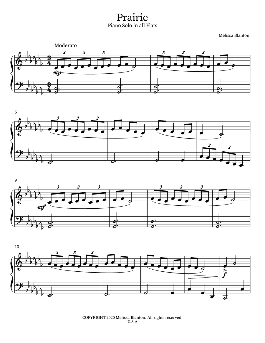 Prairie Piano scores gallery preview page 1